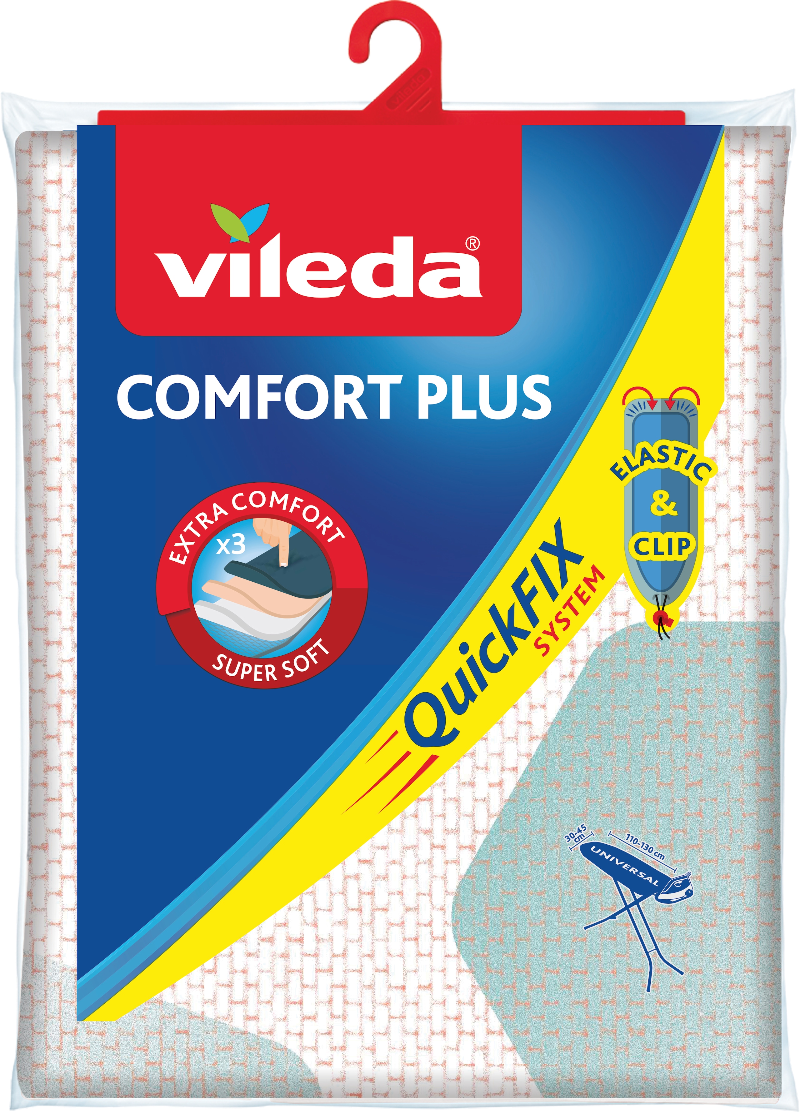 Vileda Comfort Plus: vasalóállvány-huzat többrétegű szivacsos kialakítással